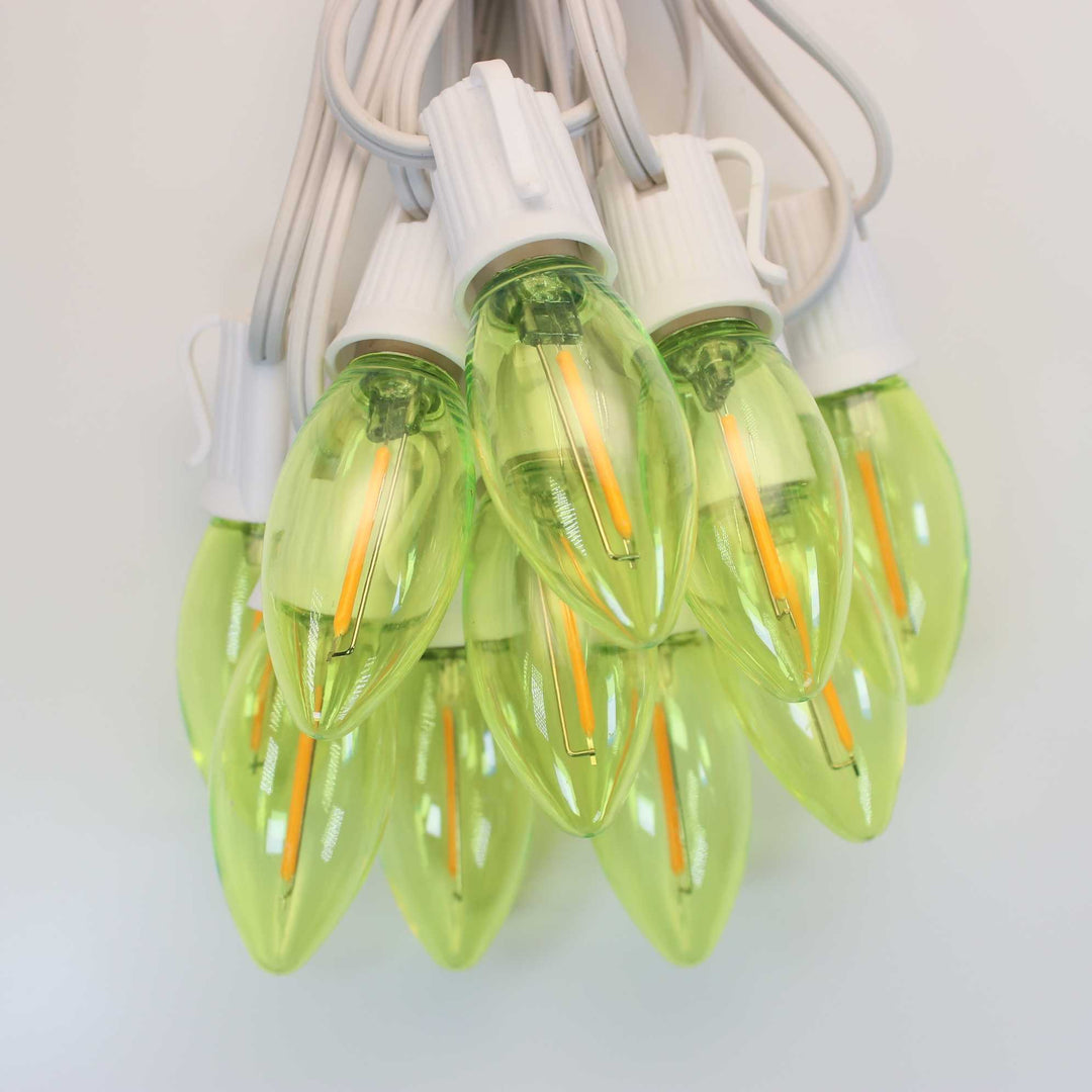 C9 Yellow Smooth Filament LED Bulbs E17 Bases