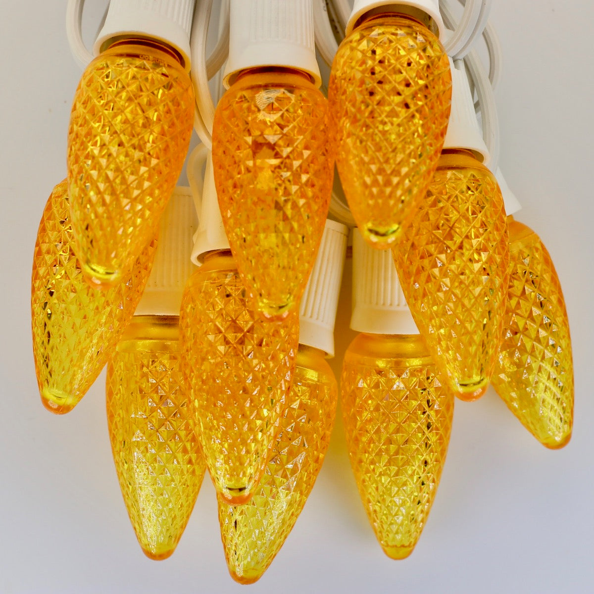 C9 Yellow Twinkle LED Bulbs E17 Bases (25 Pack) Christmas Light Source