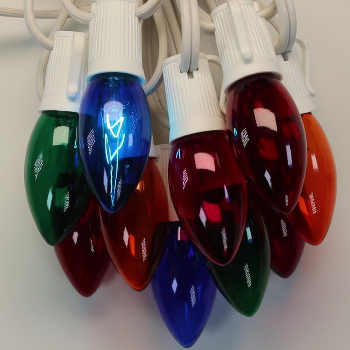 C9 Multicolor Twinkle Glass Bulbs E17 Bases