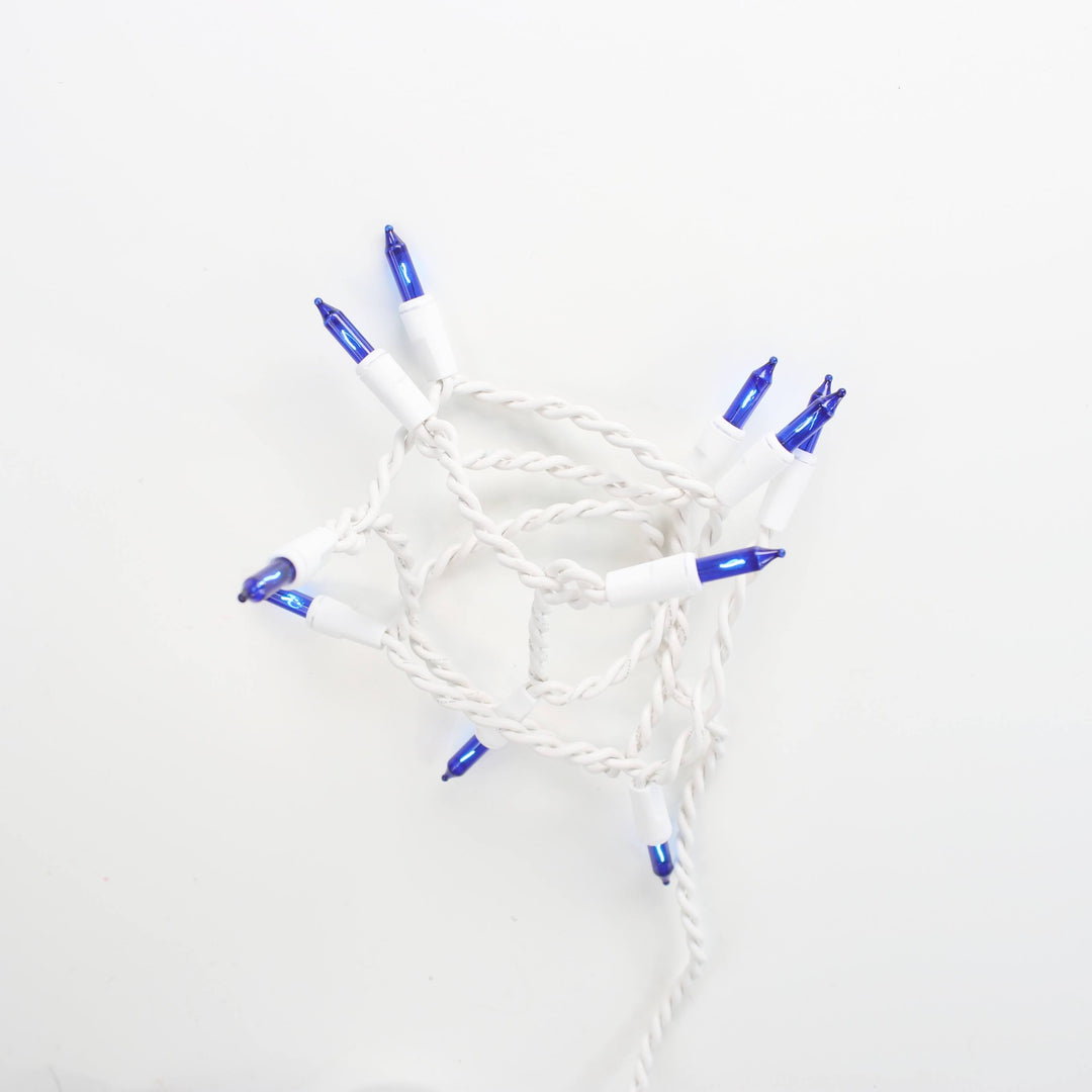 10-bulb Blue Craft Lights, White Wire