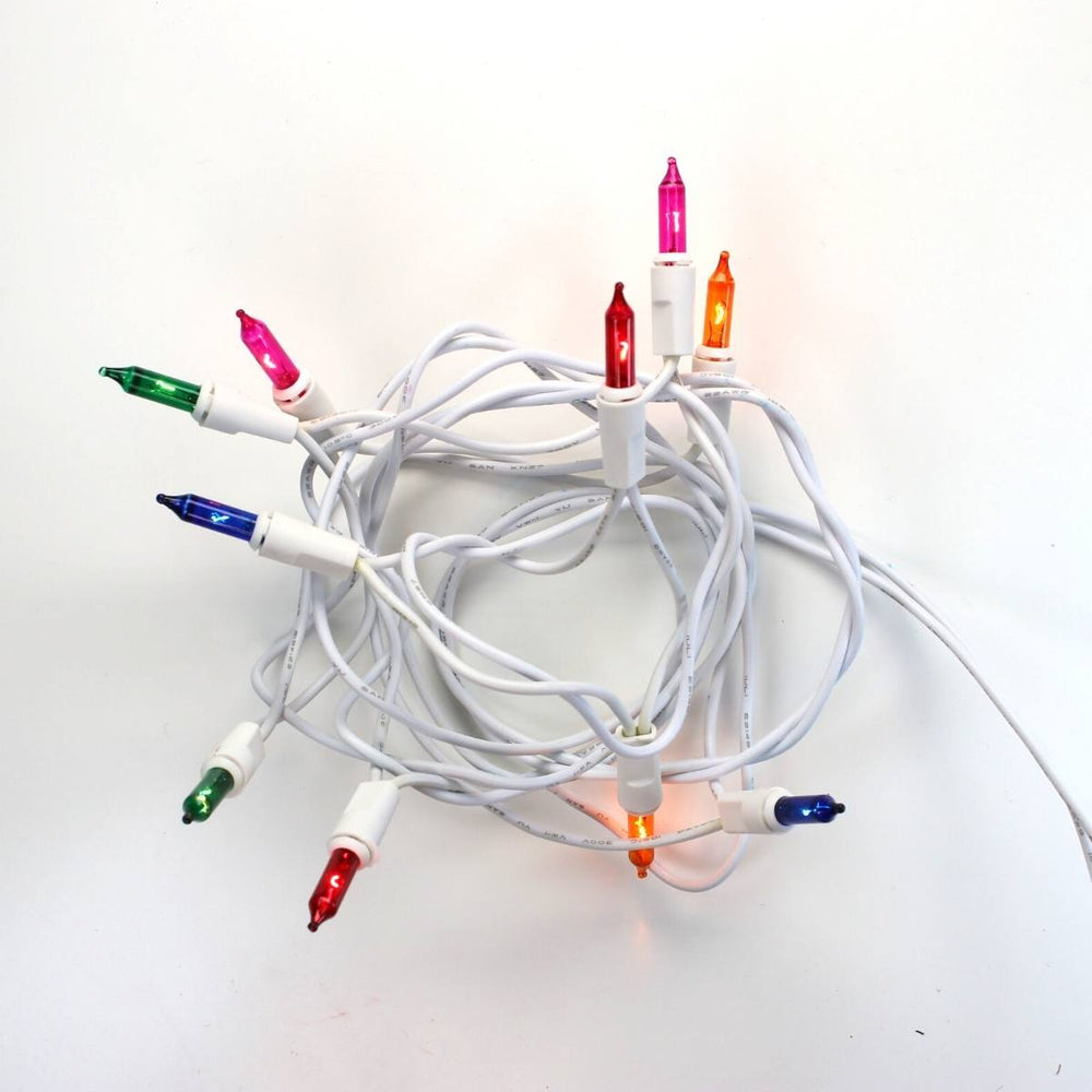 10-bulb Multicolor Craft Lights, White Wire