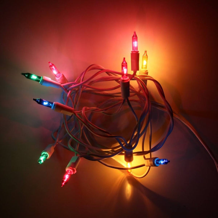 10-bulb Multicolor Craft Lights, White Wire