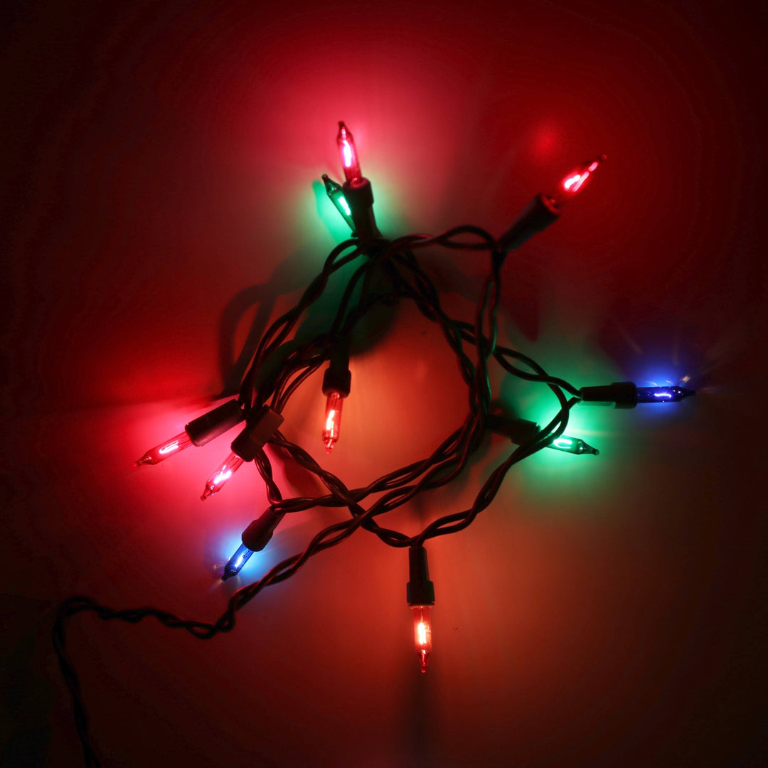 10-bulb Multicolor Craft Lights, Green Wire