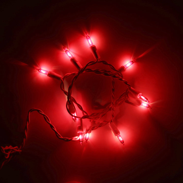 10-bulb Red Craft Lights, White Wire