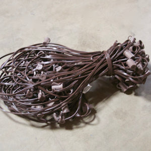 C9 (E17) 100' Cord 12" Spacing, Brown SPT-1 Wire