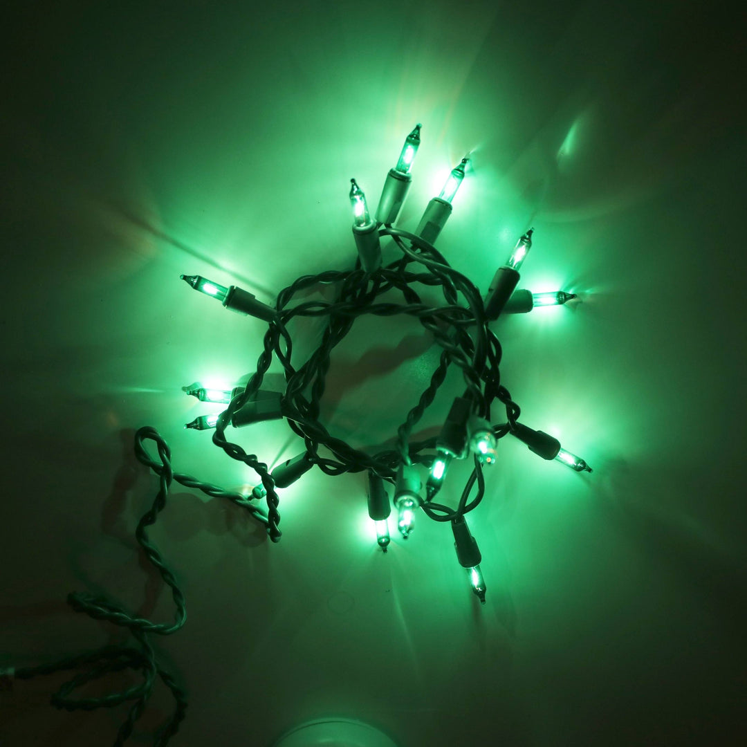 15-bulb Green Craft Lights, Green Wire