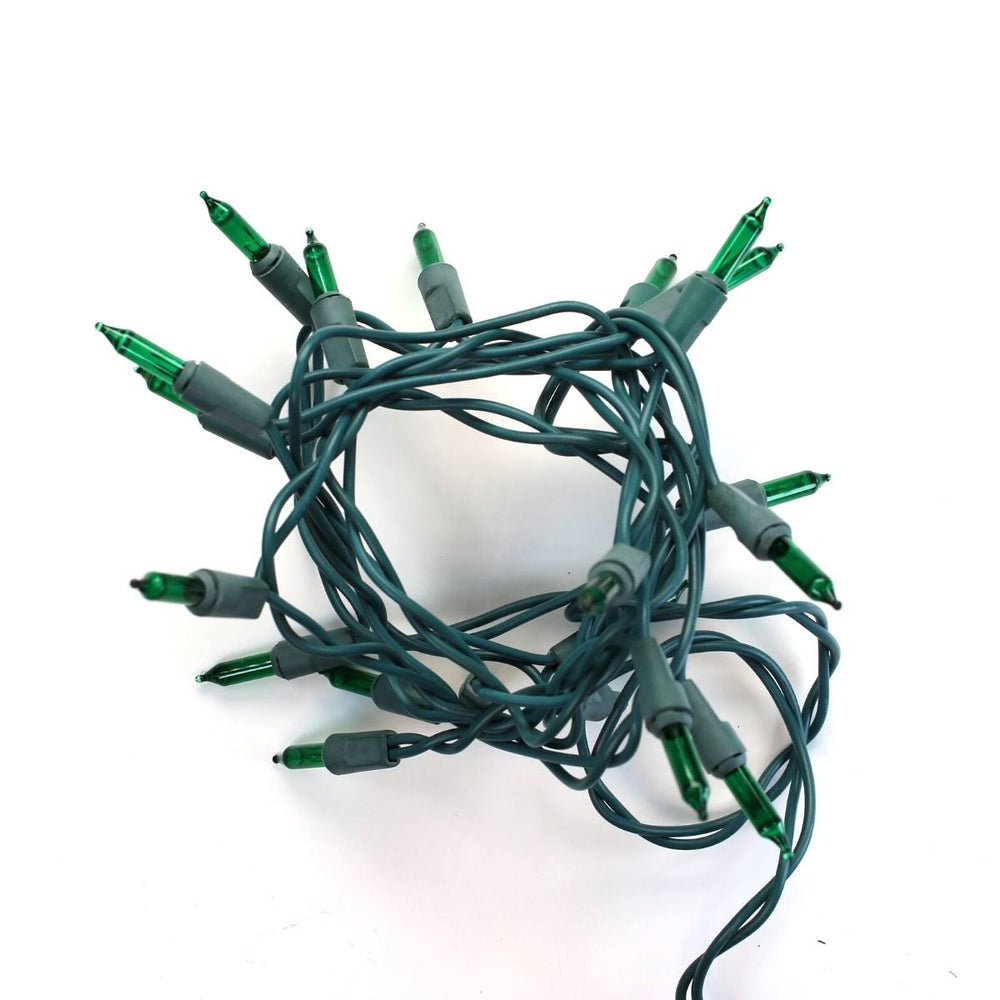 15-bulb Green Craft Lights, Green Wire