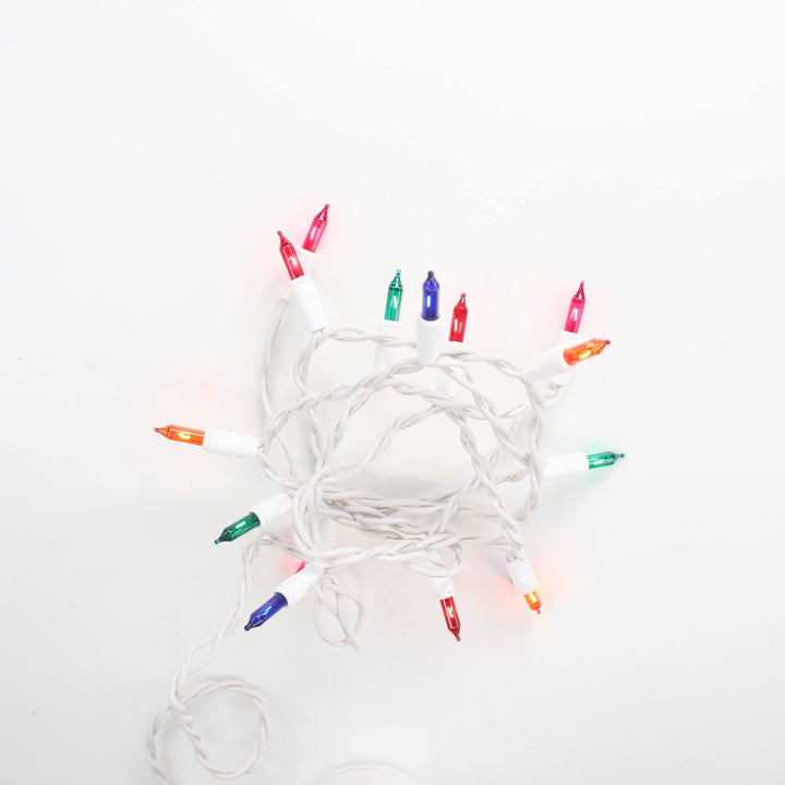 15-bulb Multicolor Craft Lights, White Wire