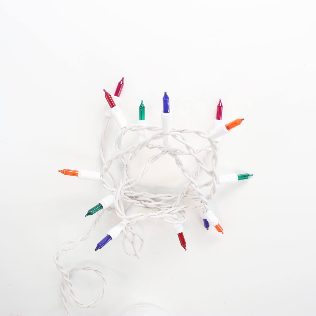 15-bulb Multicolor Craft Lights, White Wire