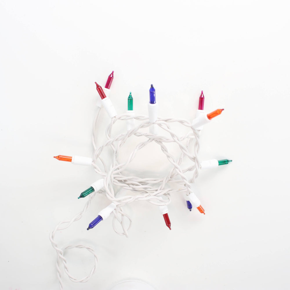 15-bulb Multicolor Craft Lights, White Wire
