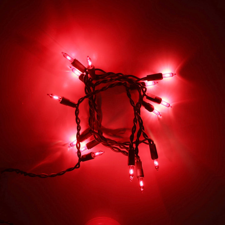 15-bulb Red Craft Lights, Green Wire