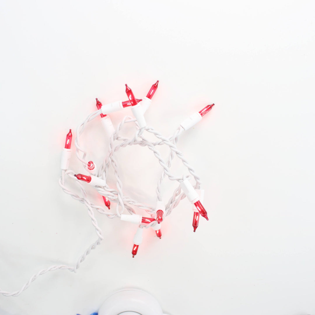 15-bulb Red Craft Lights, White Wire