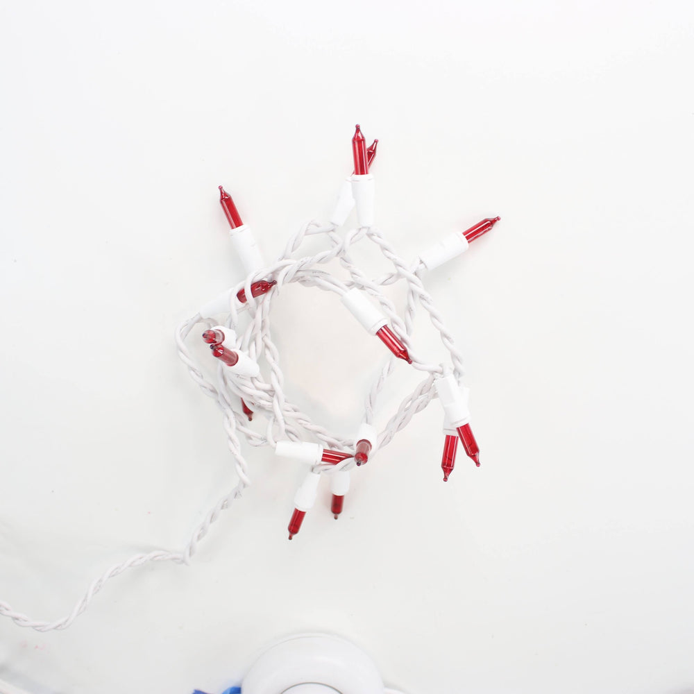 15-bulb Red Craft Lights, White Wire