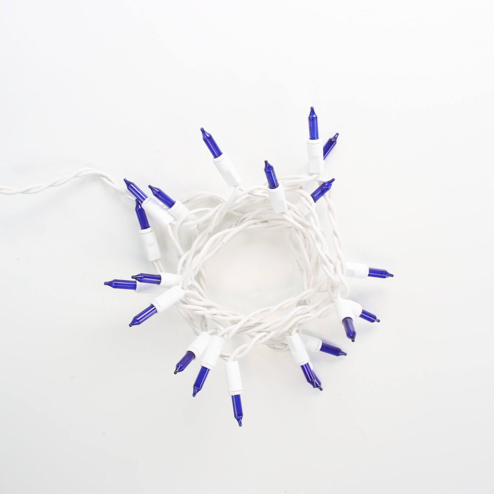 20-bulb Blue Craft Lights, White Wire