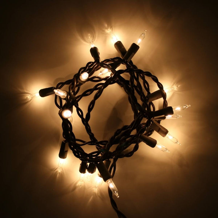 20-bulb Clear Craft Lights, Brown Wire