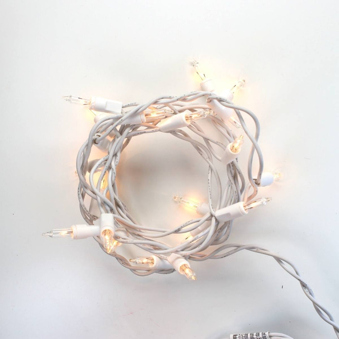 20-bulb Clear Craft Lights, White Wire