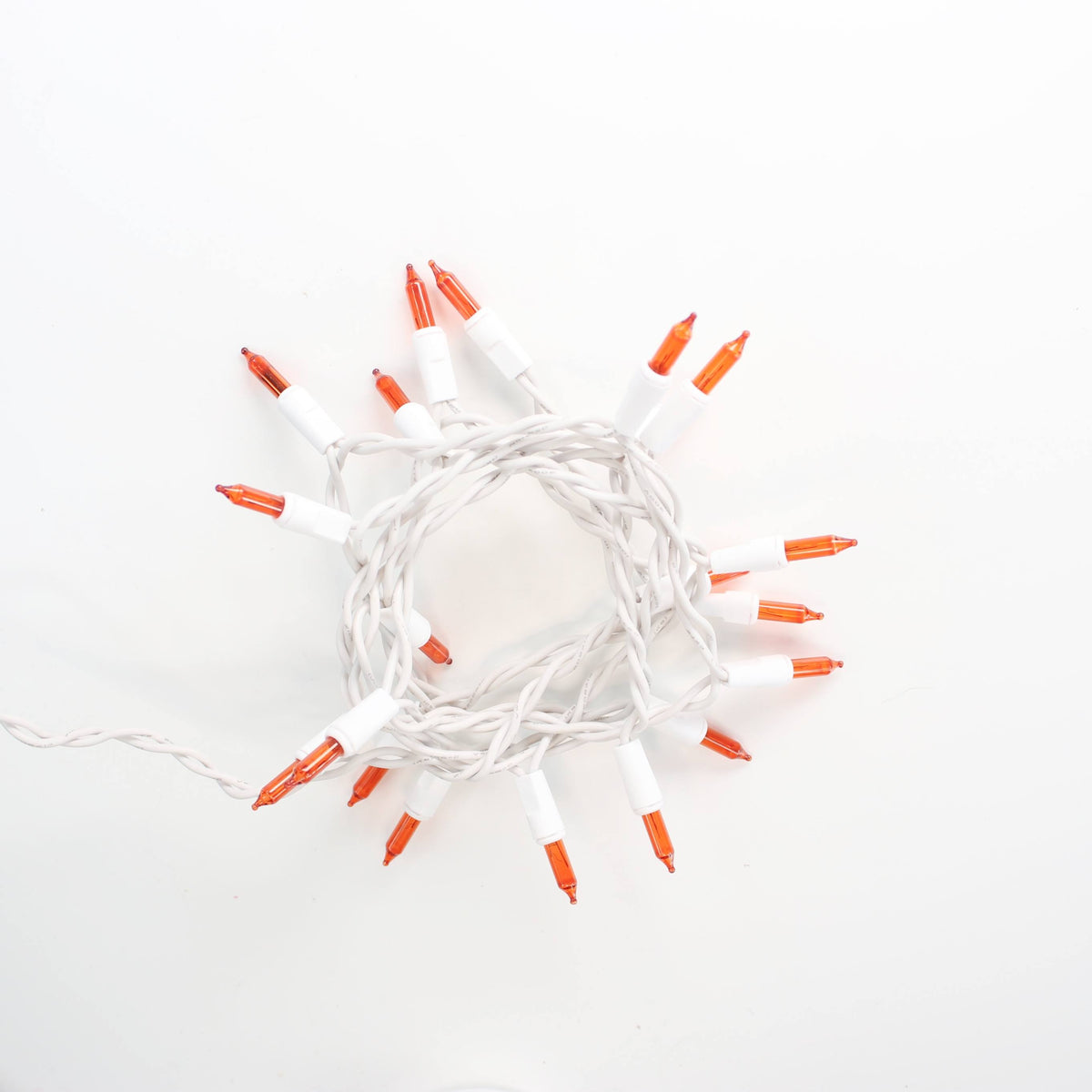 20-bulb Orange Glass Craft Lights, White Wire – Christmas Light Source