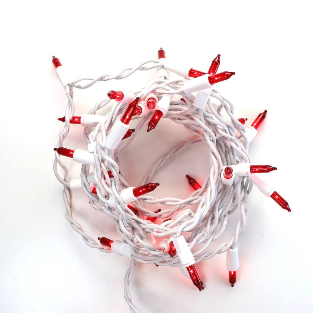 20-bulb Red Craft Lights, White Wire