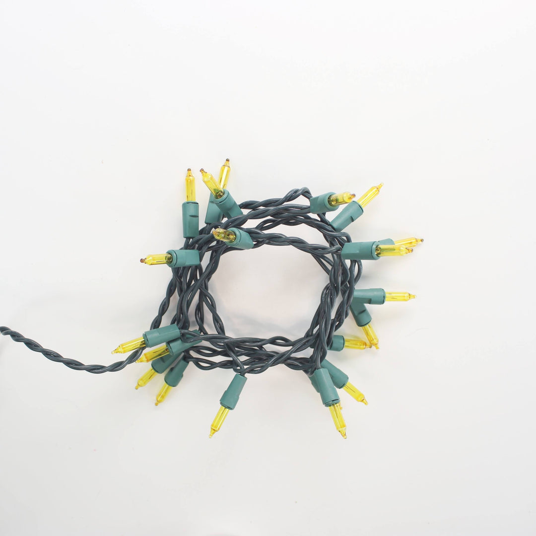 20-bulb Yellow Craft Lights, Green Wire