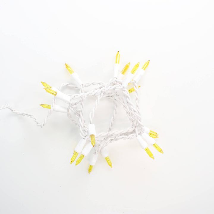 20-bulb Yellow Craft Lights, White Wire