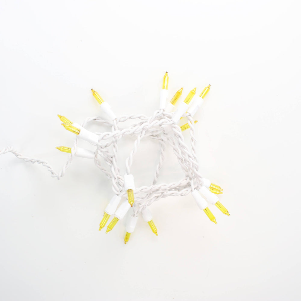 20-bulb Yellow Craft Lights, White Wire