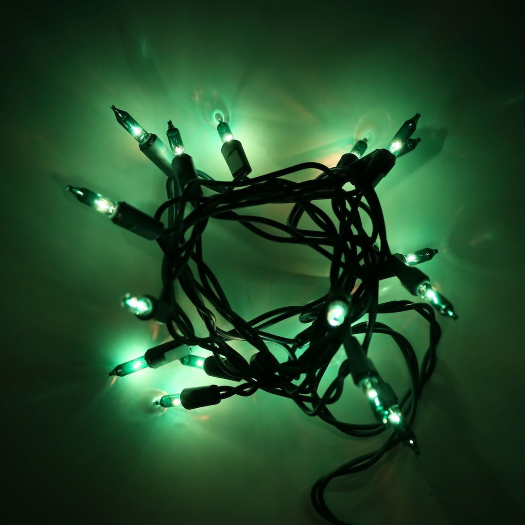 20-bulb Green Craft Lights, Green Wire