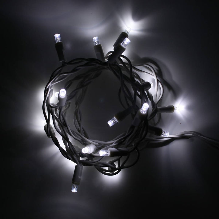 20-light Pure White LED Craft Lights, White Wire