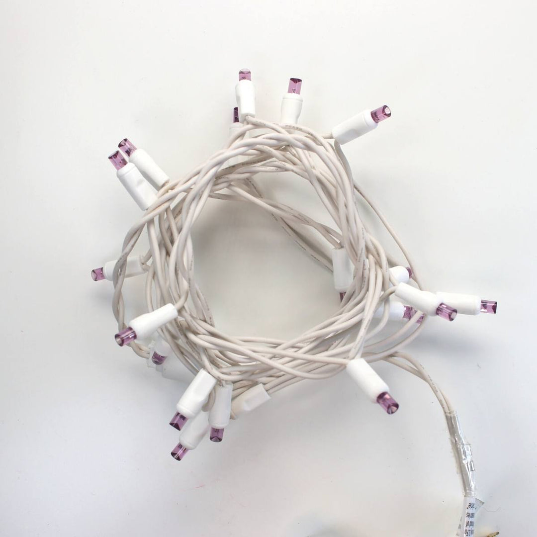 20-light Purple LED Craft Lights, White Wire – Christmas Light Source