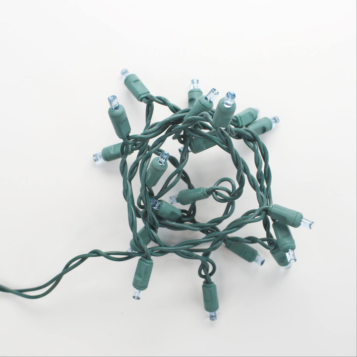 20-light Teal LED Craft Lights, Green Wire