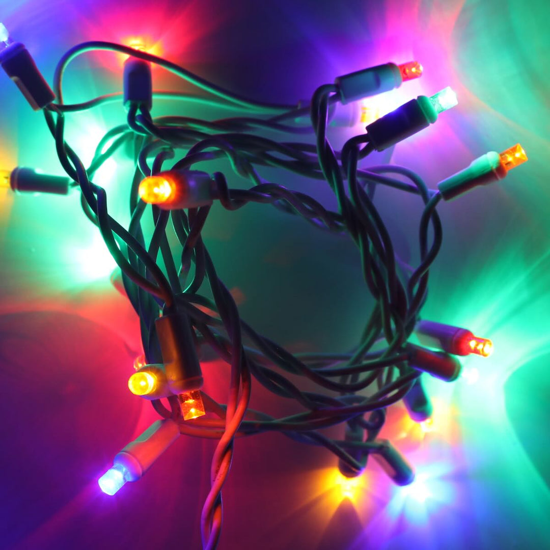 20-light Multicolor LED Craft Lights, White Wire