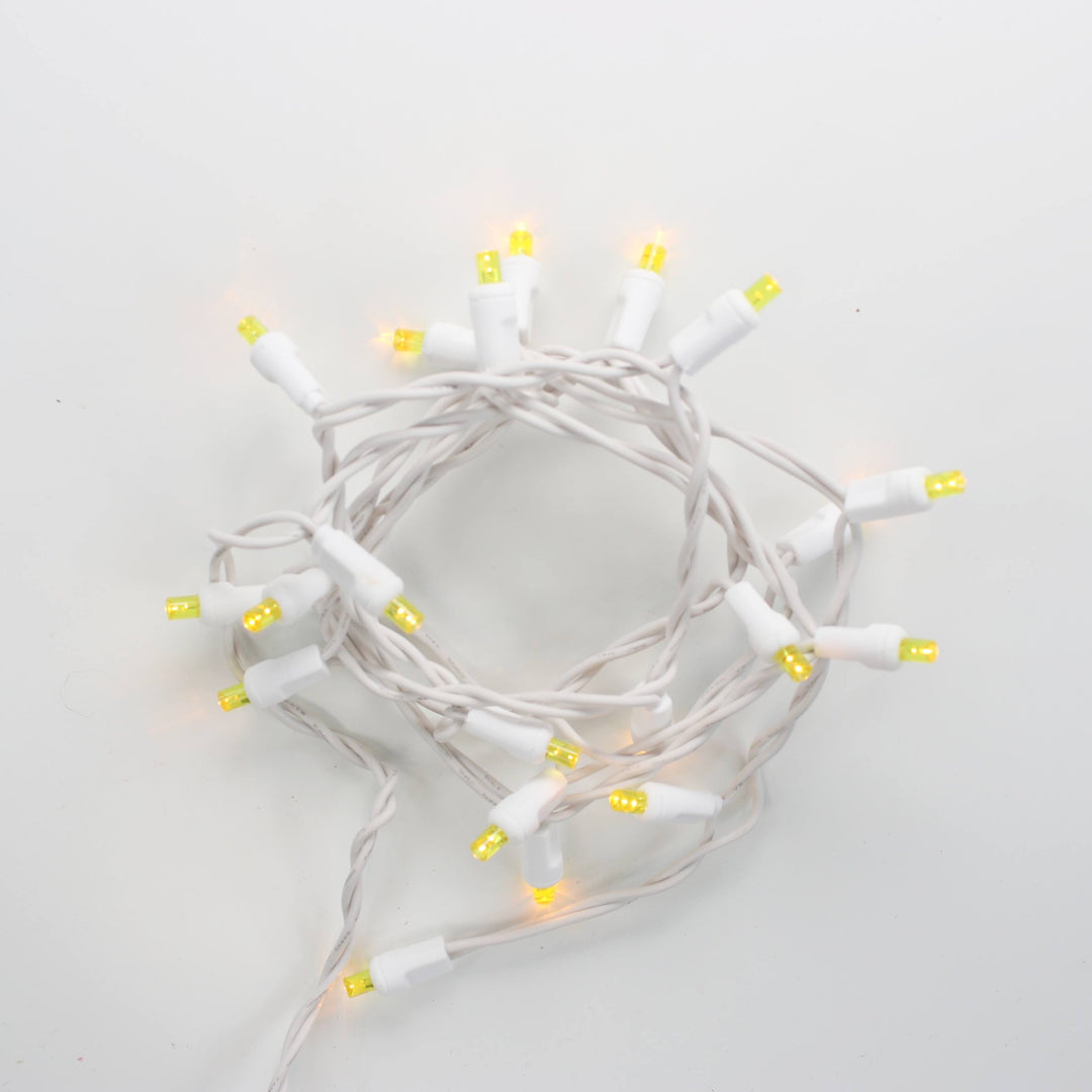 20-light Yellow LED Craft Lights, White Wire