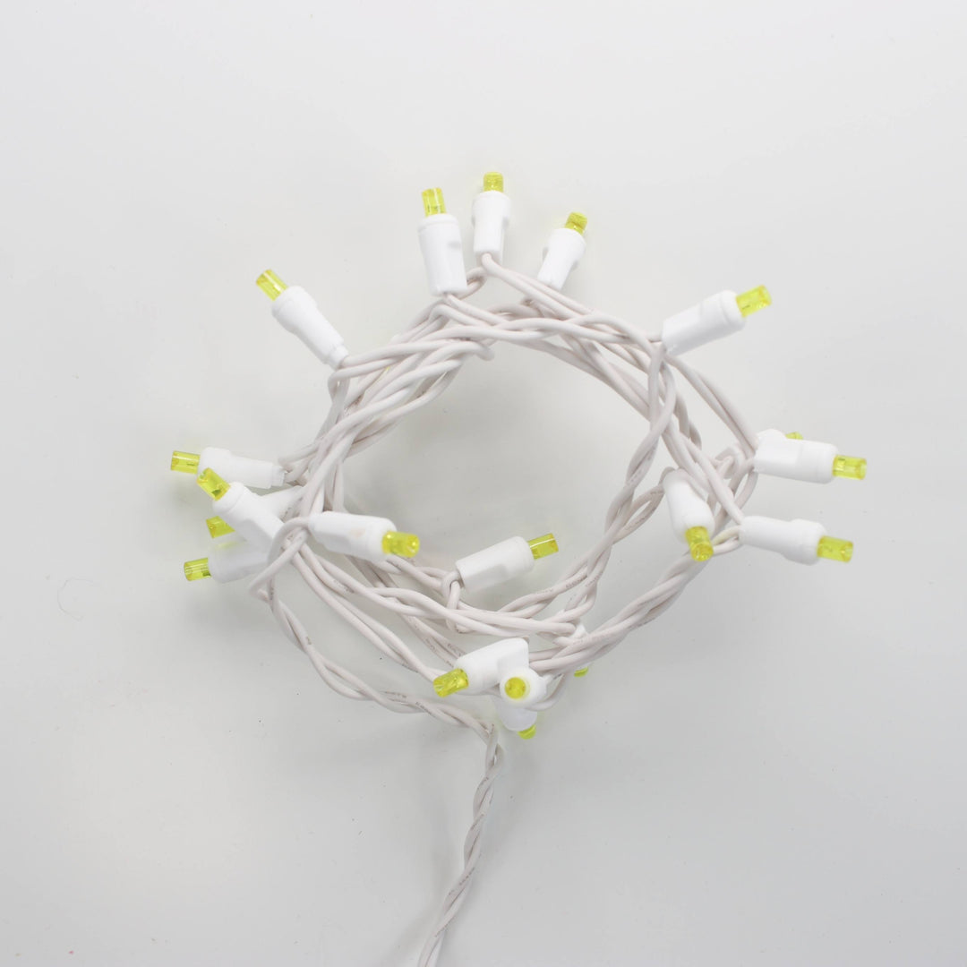 20-light Yellow LED Craft Lights, White Wire