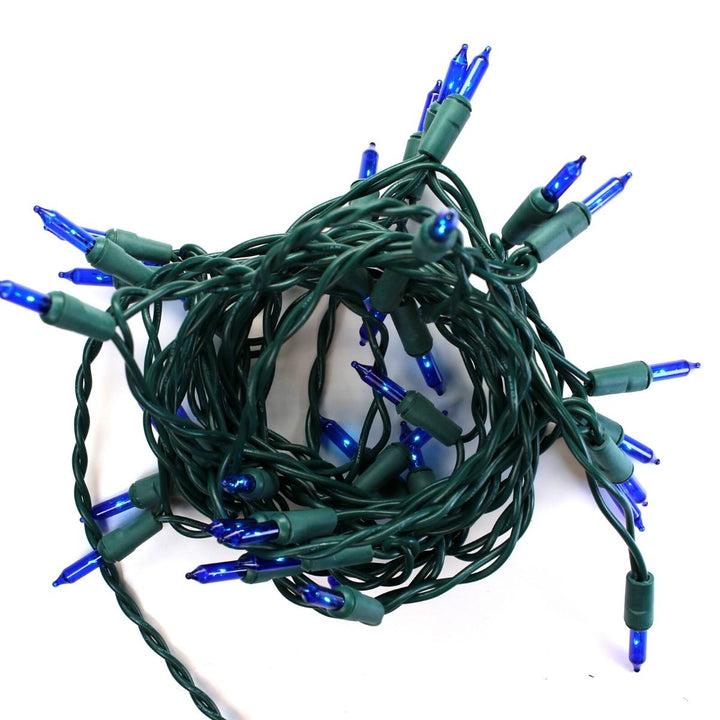 35-bulb Blue Craft Lights, Green Wire