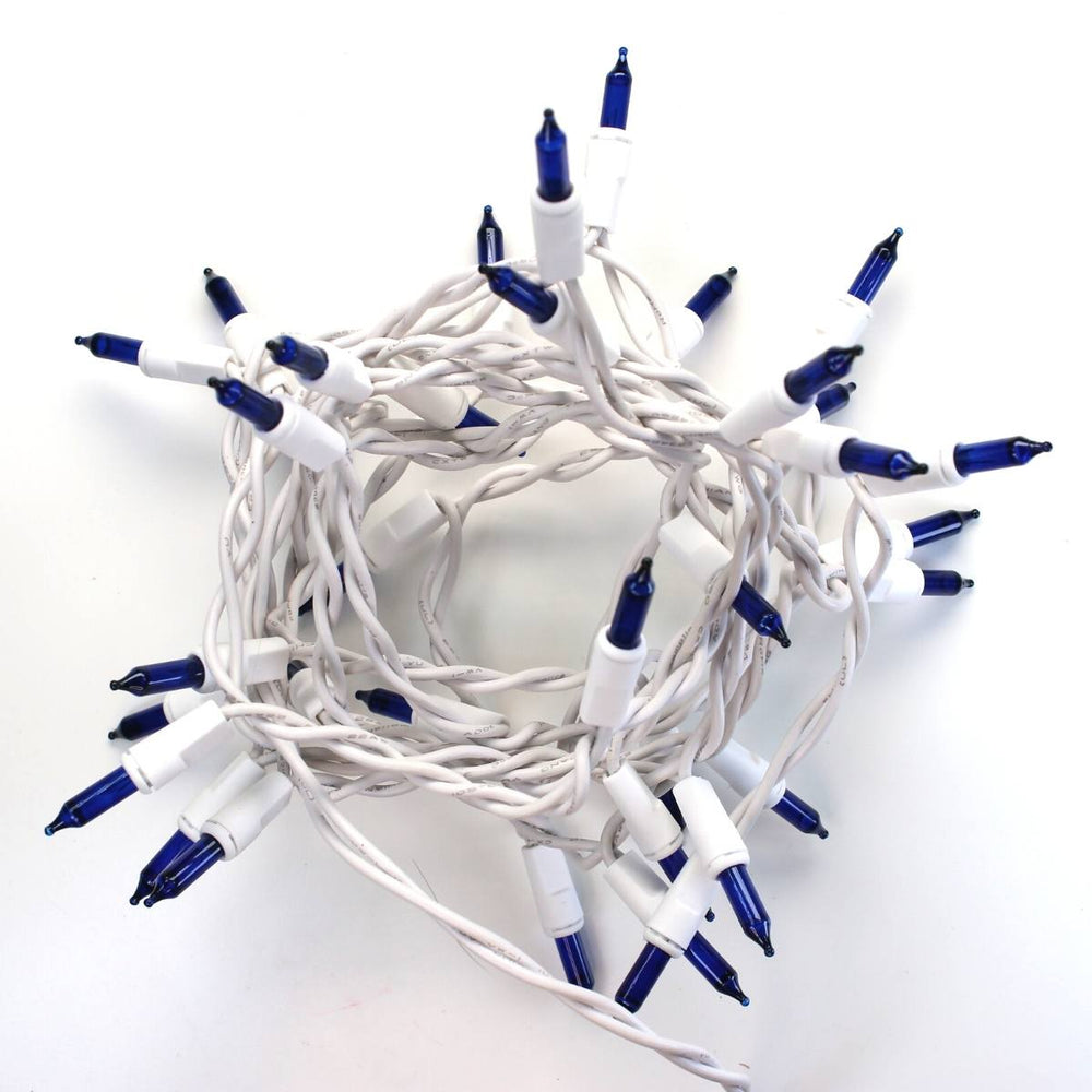 35-bulb Blue Craft Lights, White Wire