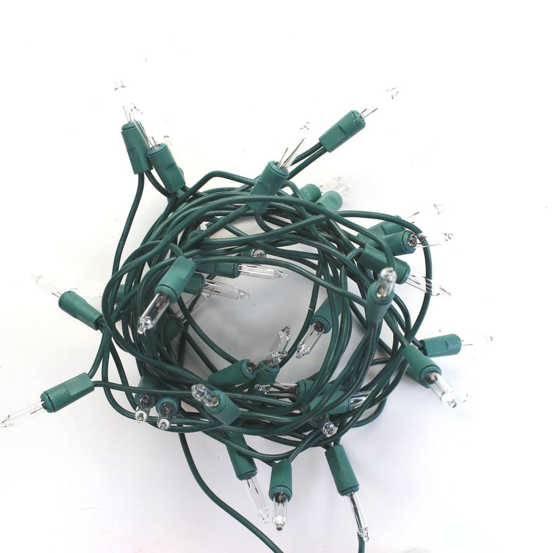 35-bulb Craft Lights Clear Bulb, Green Wire