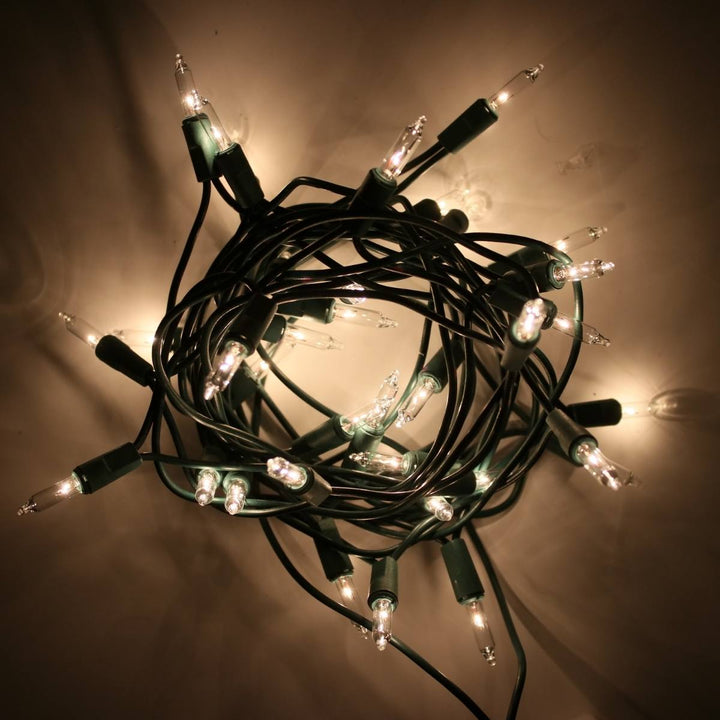 35-bulb Craft Lights Clear Bulb, Green Wire