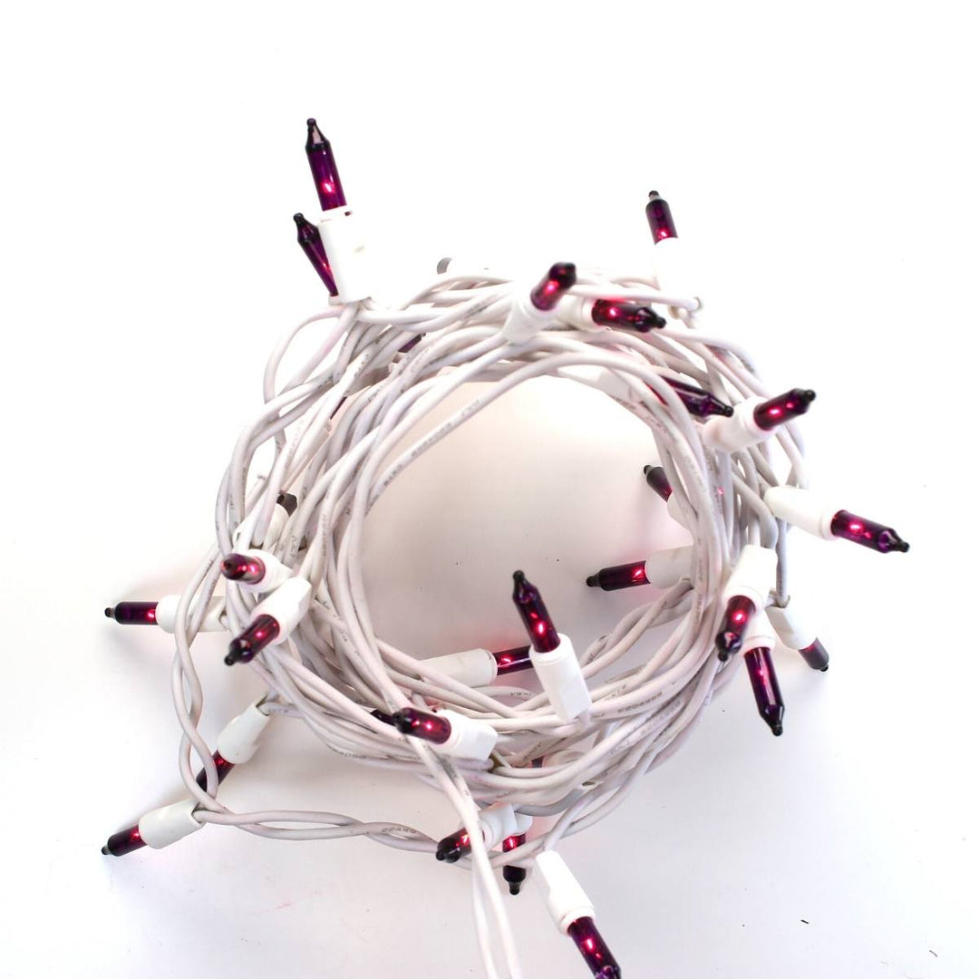 35-bulb Purple Craft Lights, White Wire