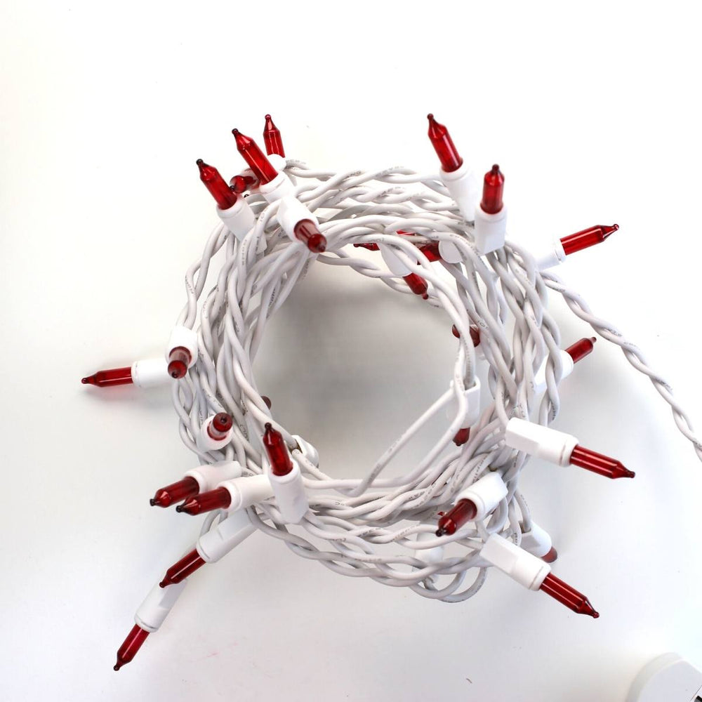 35-bulb Red Craft Lights Bulb, White Wire