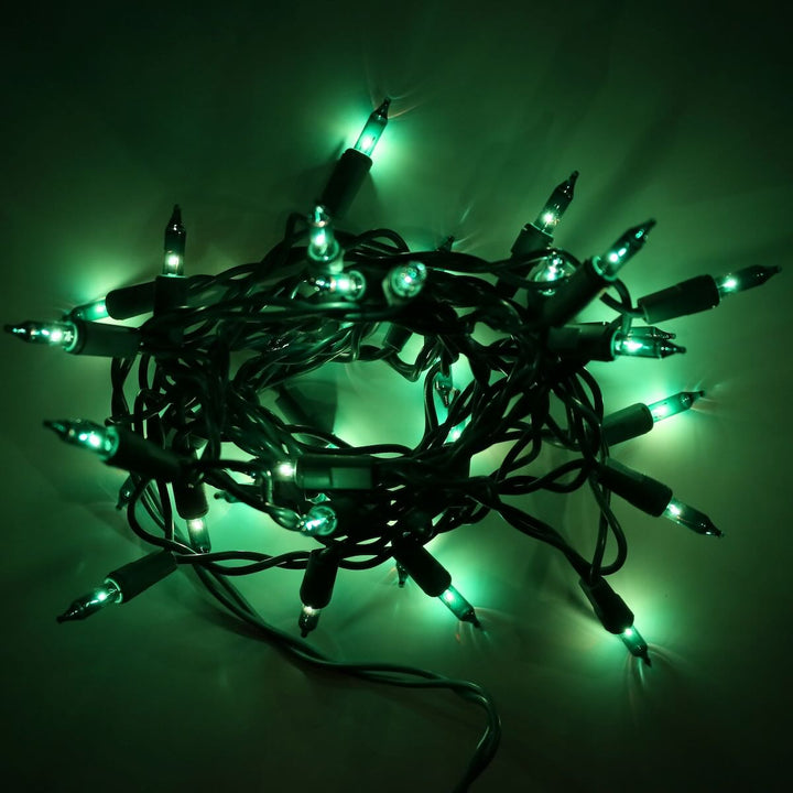 35-bulb Green Craft Lights, Green Wire