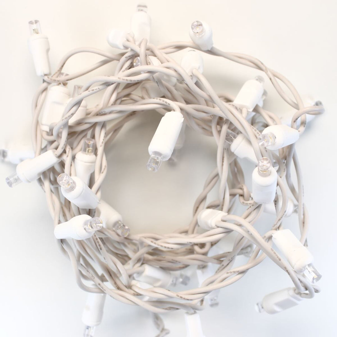 35-light Warm White LED Craft Lights, White Wire
