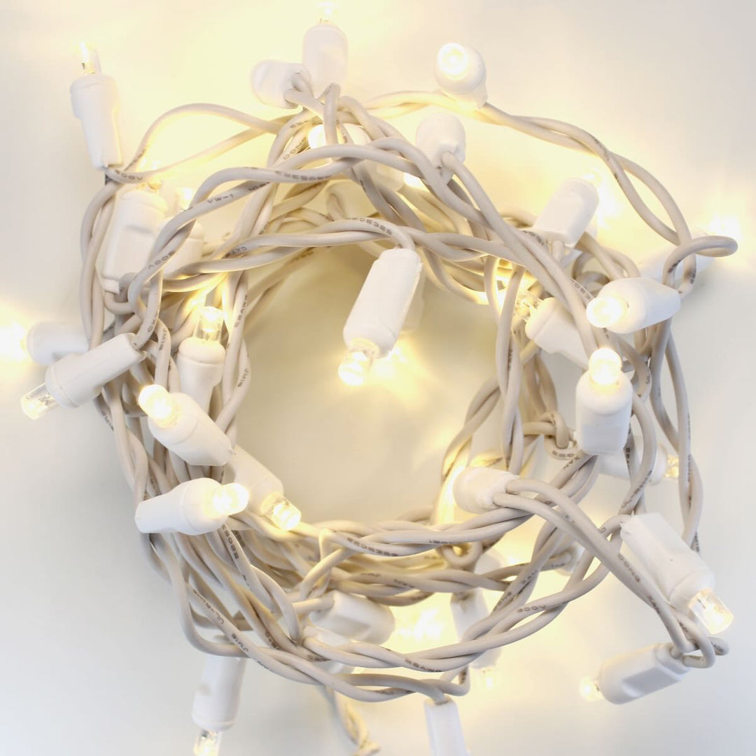 35-light Warm White LED Craft Lights, White Wire