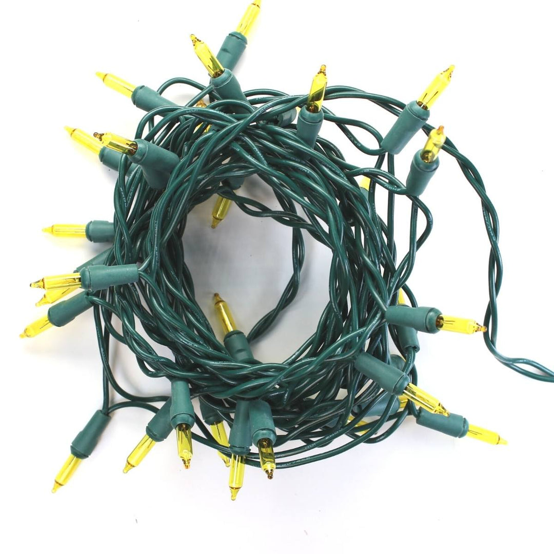 35-bulb Yellow Craft Lights, Green Wire