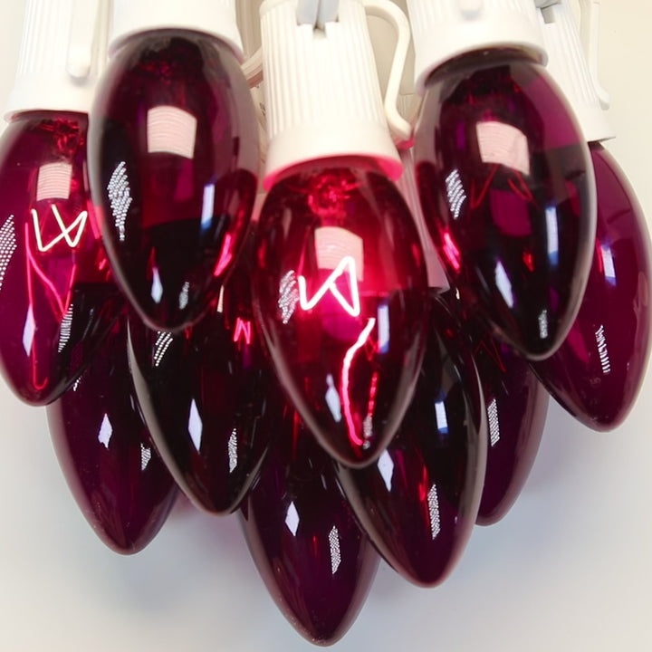 C9 Purple Twinkle Glass Bulbs E17 Bases