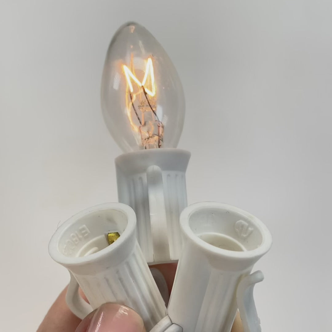 C7 Clear (White) Glass Bulbs E12 Bases