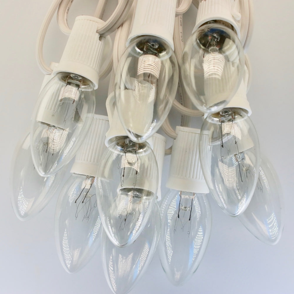 C9 Clear Glass Bulbs E17 Bases