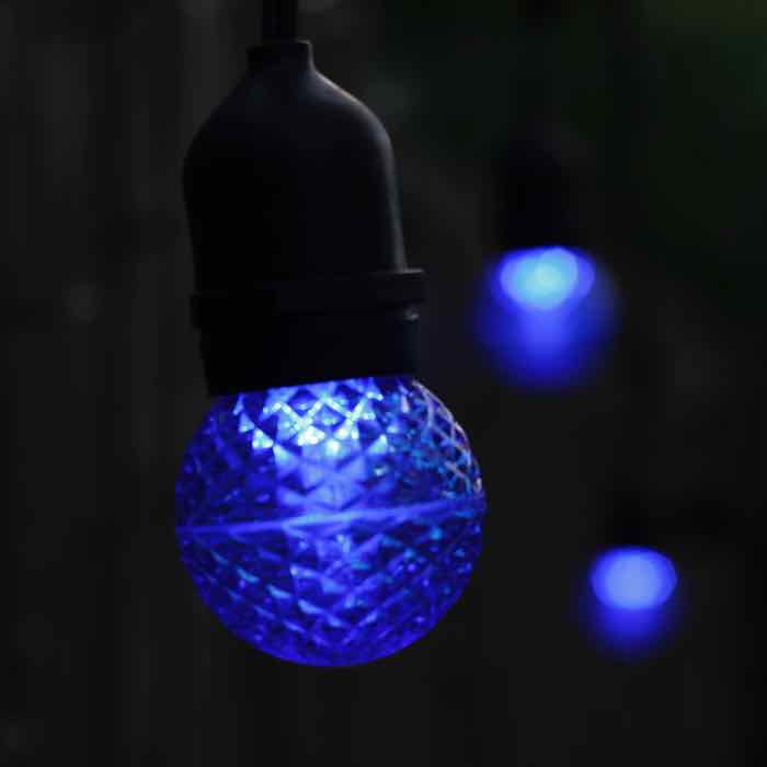 G50 Blue LED Bulbs E26 Bases