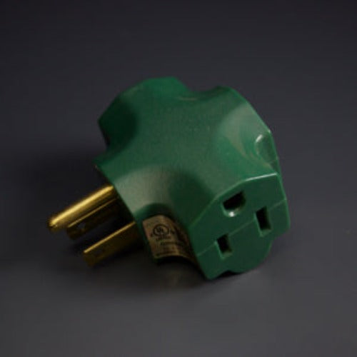 15-amp Rubberized 3-Prong T-Splitter Green