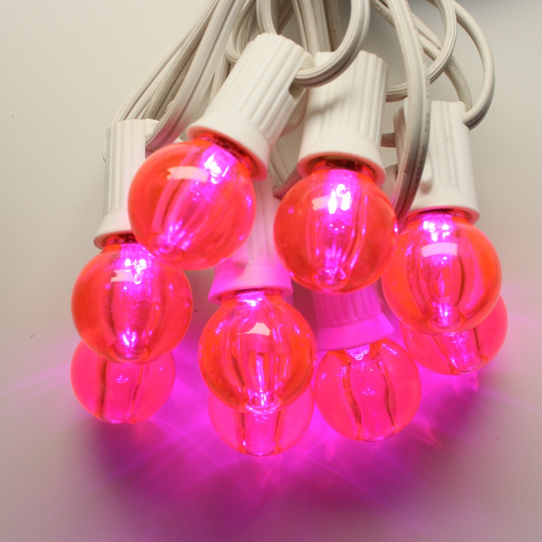 Minleon G30 Pink Smooth LED Bulbs E12 Bases (25 Pack) – Christmas Light ...