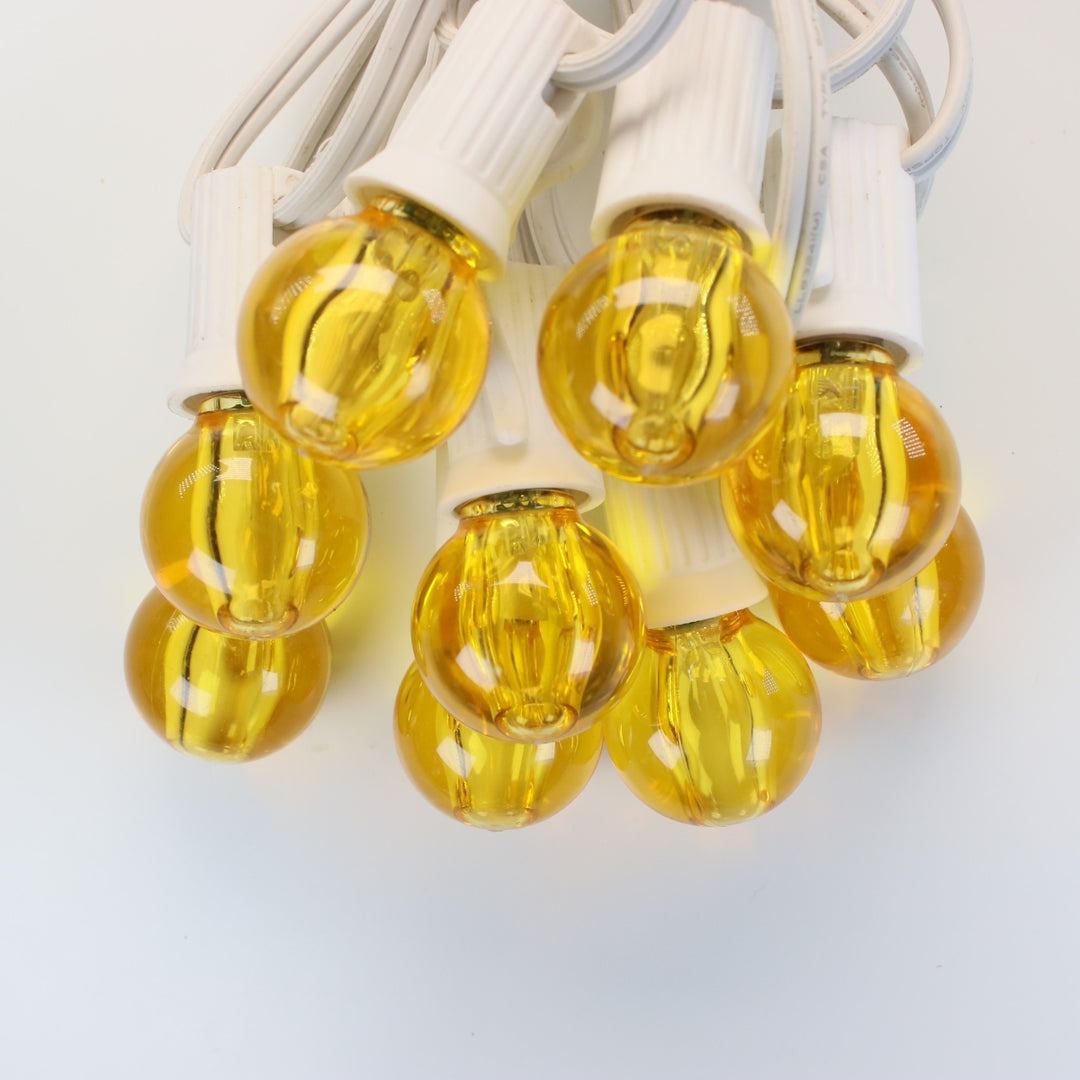 G30 Yellow Smooth LED Bulbs E12 Bases