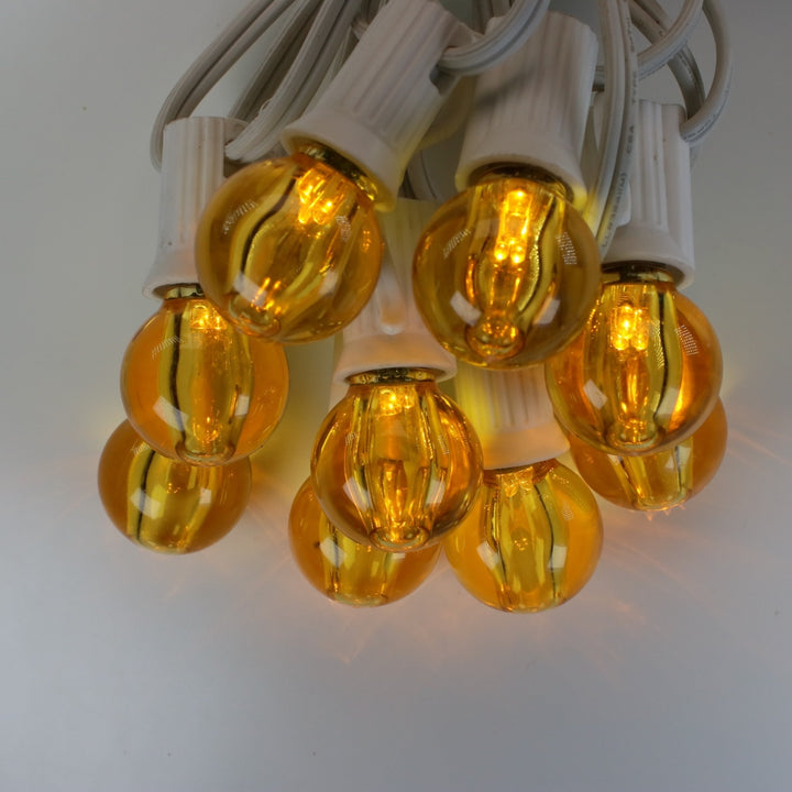 G30 Yellow Smooth LED Bulbs E12 Bases